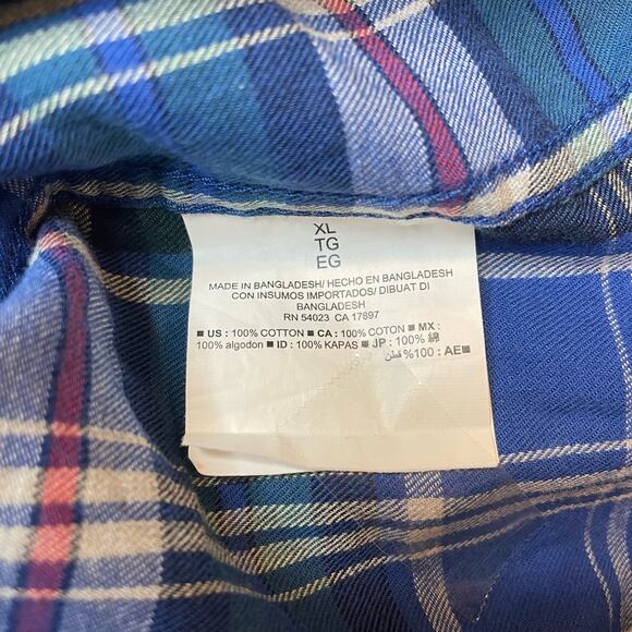 MENS BUTTON DOWN OLD NAVY 100 COTTON PLAID FALL 90s PREPPY WESTERN VIBES SIZE XL - Picture 7 of 9